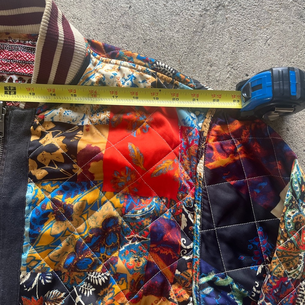 Free People Multicolor Quilted Patchwork Bomber J… - image 11